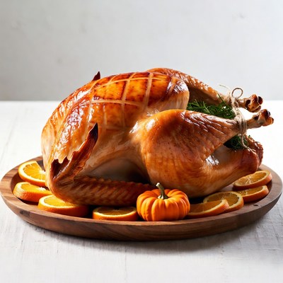 Roasted Turkey with Oranges and Pumpkin