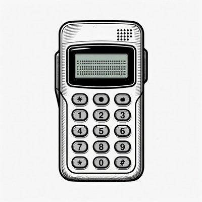 Vintage Mobile Phone Illustration