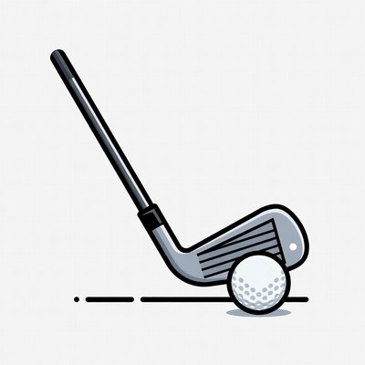 Golf club and ball illustration