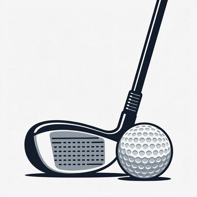 Golf club and ball illustration