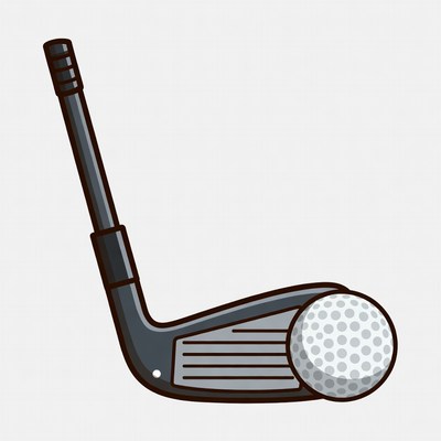 Golf Club and Ball Illustration