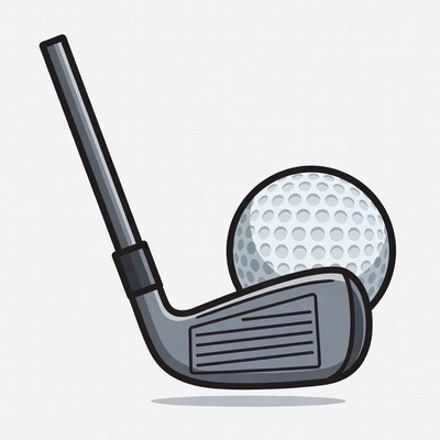 Golf club and ball illustration