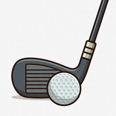 Golf Club and Ball Illustration