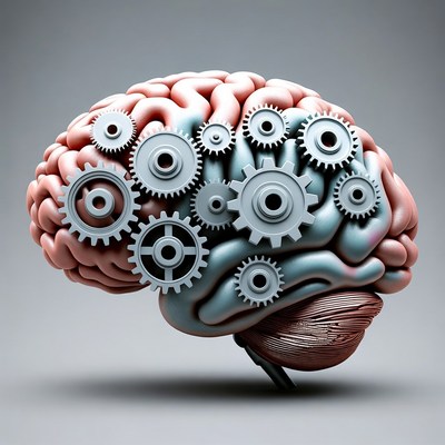 Brain with Gears Illustration