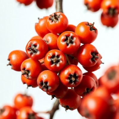 Red Mountain Ash Berries Cluster