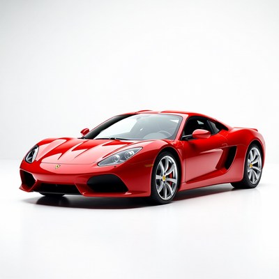 Red Ferrari Supercar Front View