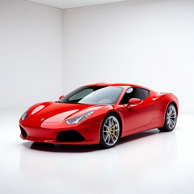 Red Ferrari 458 Italia on white background