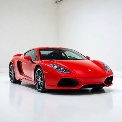 Red Ferrari 458 Italia on white background