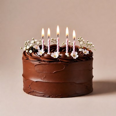 Chocolate Birthday Cake with Candles