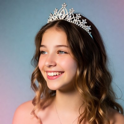 Girl smiling with sparkling tiara