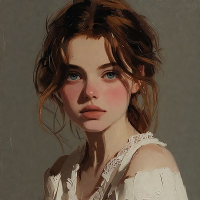 Portrait of young woman with red hair