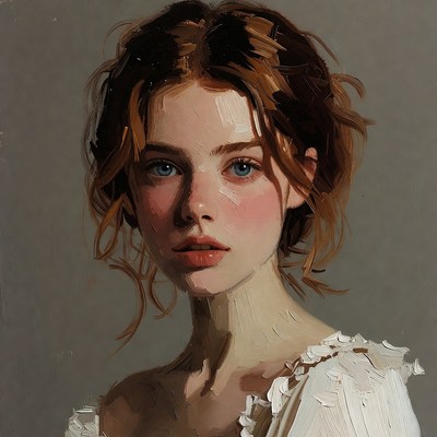 Portrait of woman with red hair