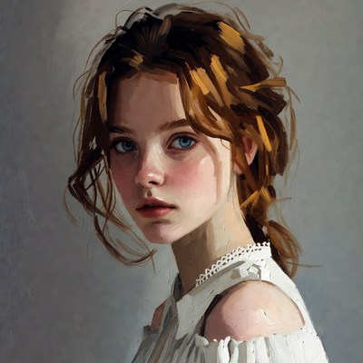 Portrait of young woman with red hair