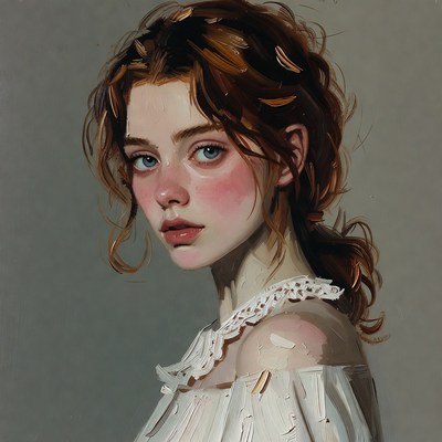 Portrait of young woman with red hair