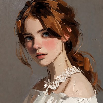 Redhead woman with blue eyes