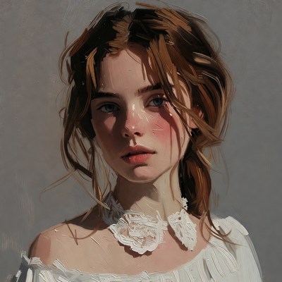 Portrait of young woman with red hair