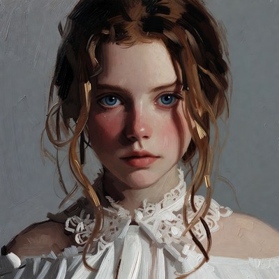 Portrait of young woman with red hair