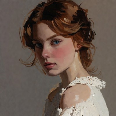 Portrait of young woman with red hair