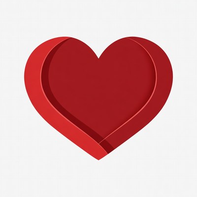 Red 3D Paper Heart Illustration