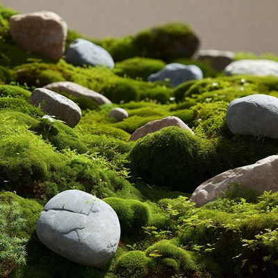 Moss Covered Rocks Landscape