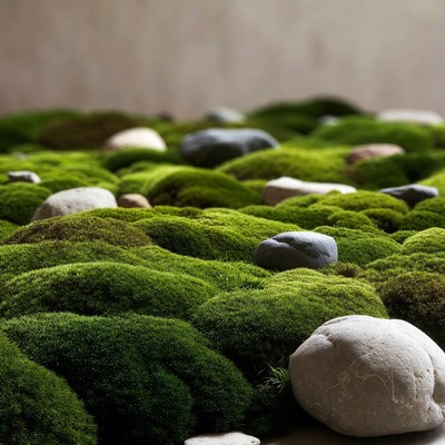 Moss Covered Rocks Closeup