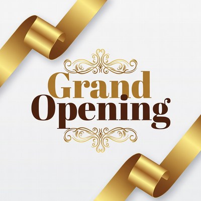 Grand Opening Golden Ribbon Banner