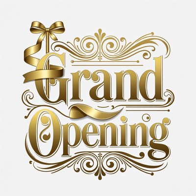Grand Opening Gold Ribbon Banner