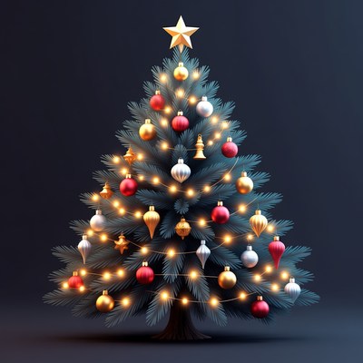 Festive Christmas Tree with Lights