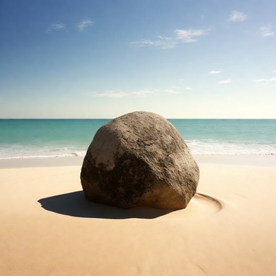 Large Boulder on Beach