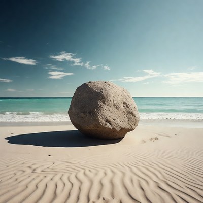 Large Boulder on Beach
