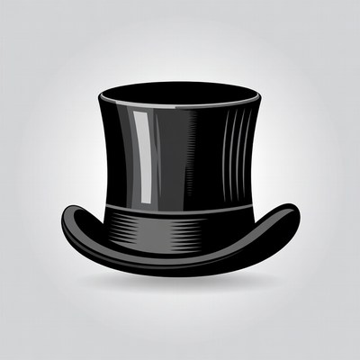 Black Top Hat Illustration