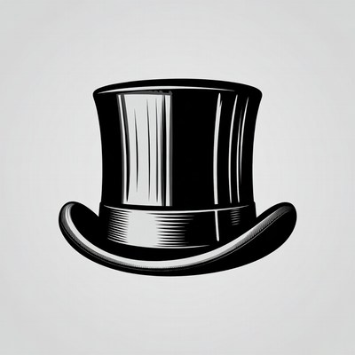 Black Top Hat Illustration