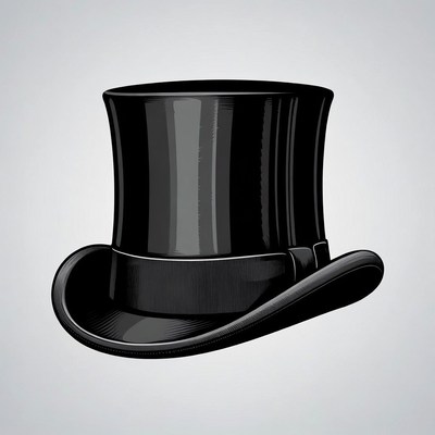 Black Top Hat Illustration
