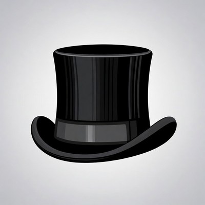Black Top Hat Illustration