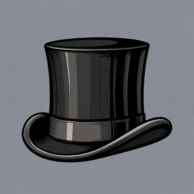 Black Top Hat Illustration