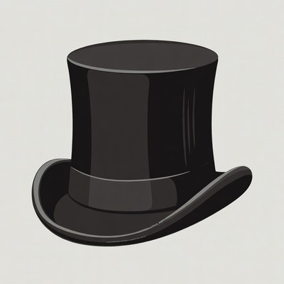 Black Top Hat Illustration