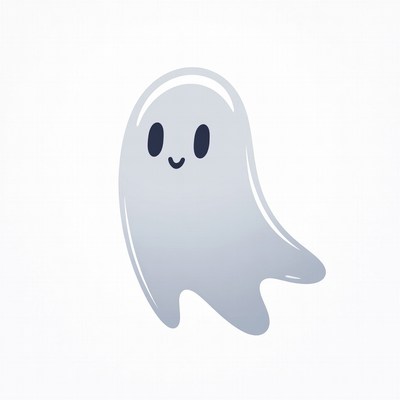 Cute smiling ghost illustration