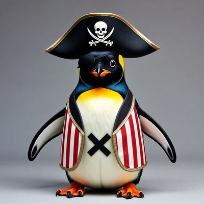 Pirate Penguin with Eye Patch