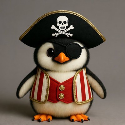 Pirate Penguin Wearing Eye Patch