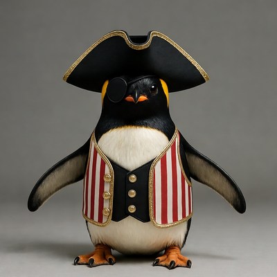 Pirate Penguin Wearing Eye Patch