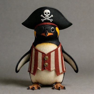 Pirate Penguin Wearing Eye Patch