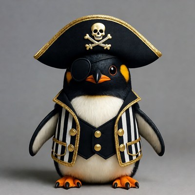 Pirate Penguin with Eye Patch