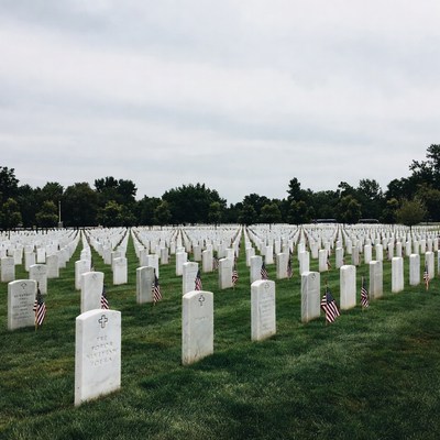 American Flags on Military Graves