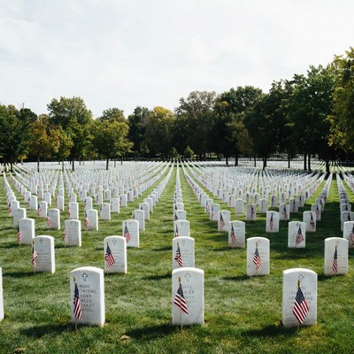 American Flags on Military Graves