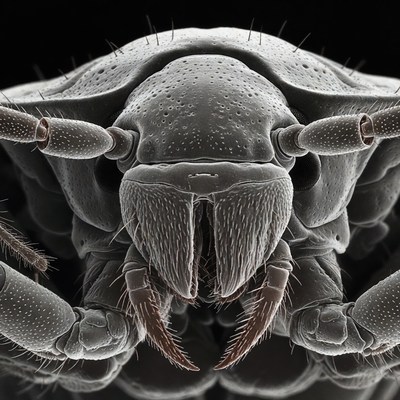 Close-up silverfish insect