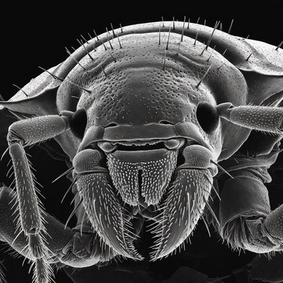 Close-up of silverfish insect