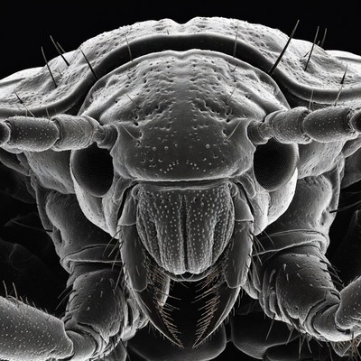 Close-up silverfish insect