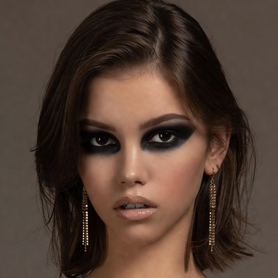 Woman with dramatic black eyeshadow