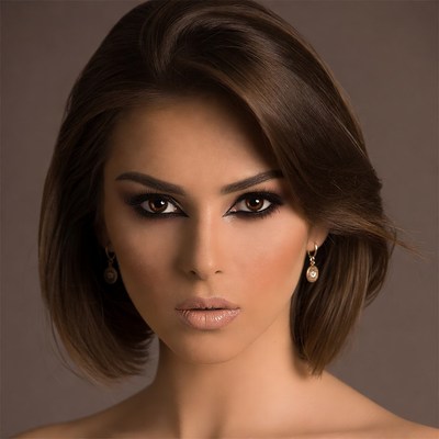 Beautiful woman with bob haircut