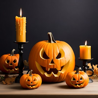 Jack-o'-lanterns with Candles